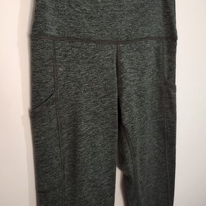 Aerie Heathered Olive Green Chill Play Move High Waist Pocket Leggings Sz L